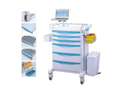 Carro médico do trole do corpo plástico com a instalação fácil das gavetas profundas do balde do lixo dois
