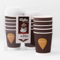 8 oz Kraft coupes en papier ondulé 92 mm PE enduit chaud tasse de papier de café