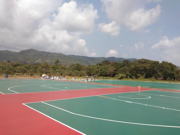 Seamless Anti Slip 4mm Polyurethane Sports Flooring colorful Fadeless