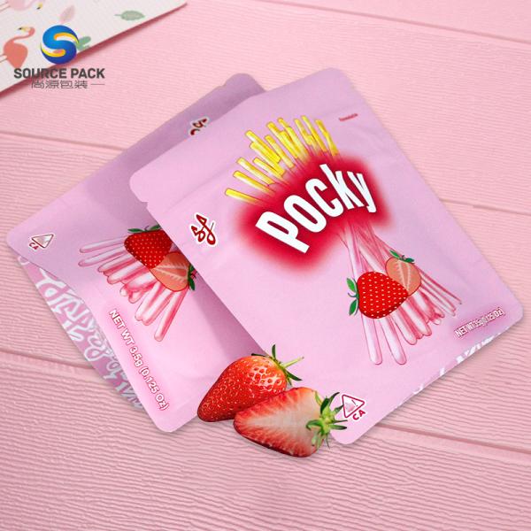 Stand up Pouch CBD Marijuana Packaging Custom 3.5g Bag with Zipper