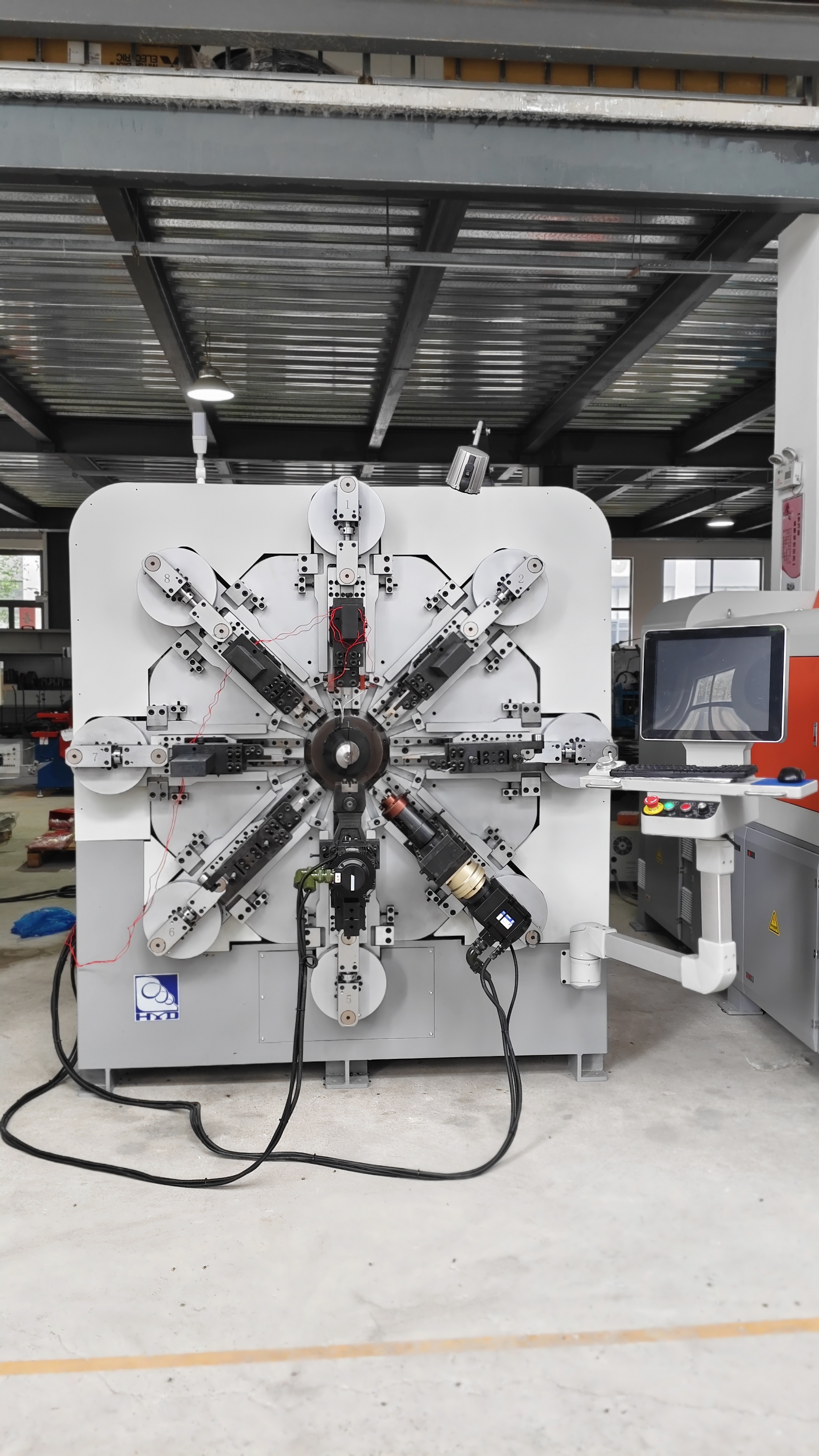 Camless Wire Bending Equipment , 12 Axis Automatic Spring Coiling Machine 