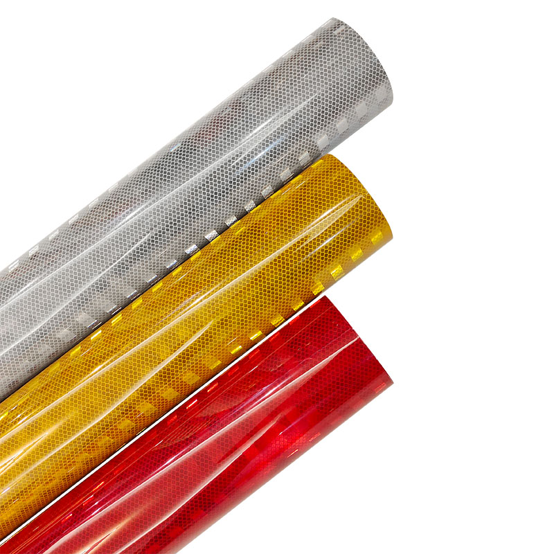 Aluminized Red White Prismatic Reflective Sheeting Vinyl Film High Intensity