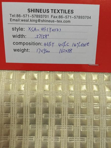 Jacquard woven fabric with metallic