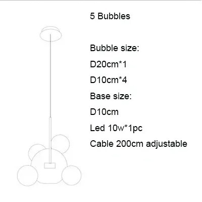 Modern Clear Glass Pendant Light Living Room Bubble Glass Hanging Lamp (WH-AP-670)