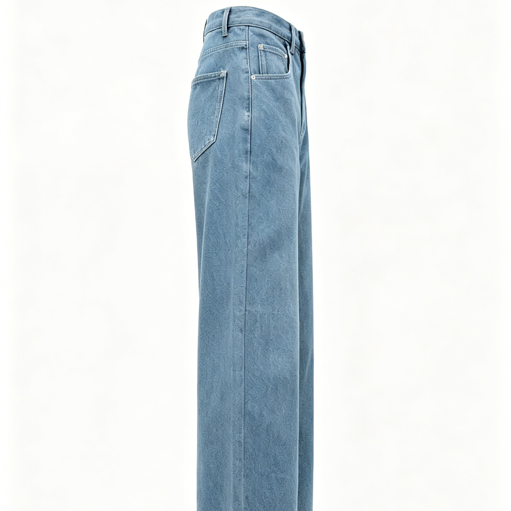 Vintage Wash Classic Wide Leg Jeans 5 Pocket Light Wash Loose Jeans Straight