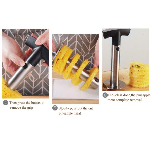 24*11cm Manual Stainless Steel Fruit Slicer with Sharp Blade and Detachable Handle