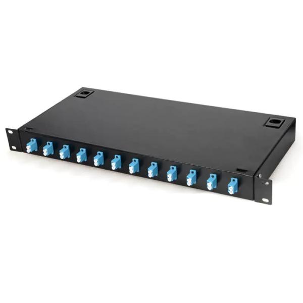 Metal Rack Mount Patch Panel 12 LC Duplex Coupler FTTH Termination Box