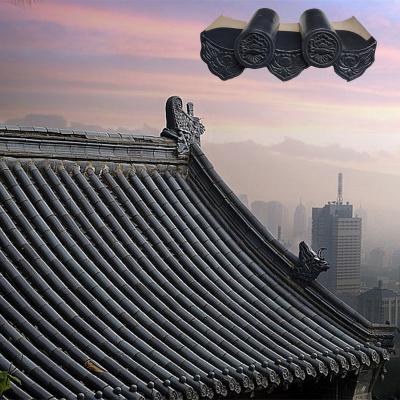 Black Glazed Ceramic Roof Tiles For Chinese Pavilion Temple Buddha House