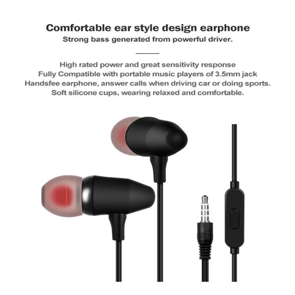 3.5mm Jack Wired In Ear Earphones 47in Wired Earbuds For Phone Calls