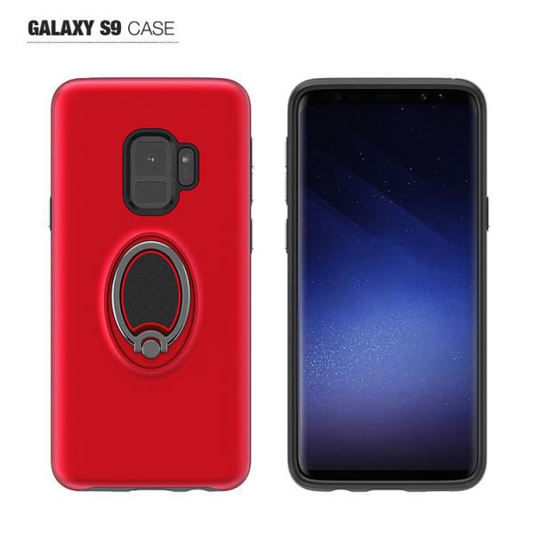 Car Magnet Magnetic Ring Hybrid Shell Smartphone Protective Case Silver / Black / Red Color