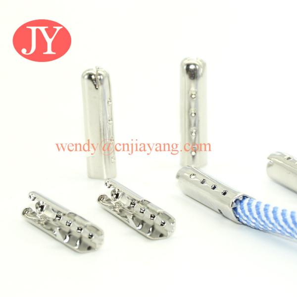 jiayang Silver plating Eco material 23mm bullet shape metal aglets for shoelace