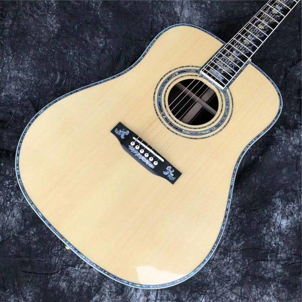 Custom Martin Style Deluxe D-100AA All Solid Wood 41 Inch D Type Spruce Acoustic Guitar Abalone