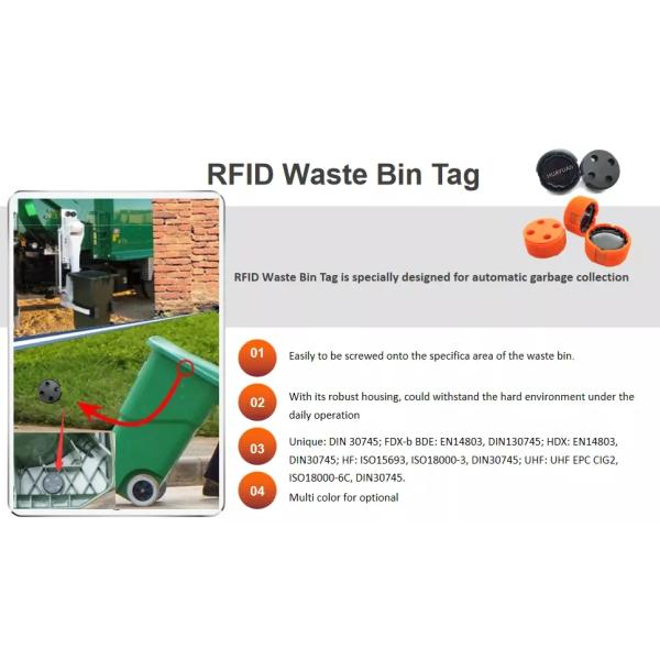 Garbage Tracking UHF EM 4305 134.2KHz RFID Waste Bin Tag