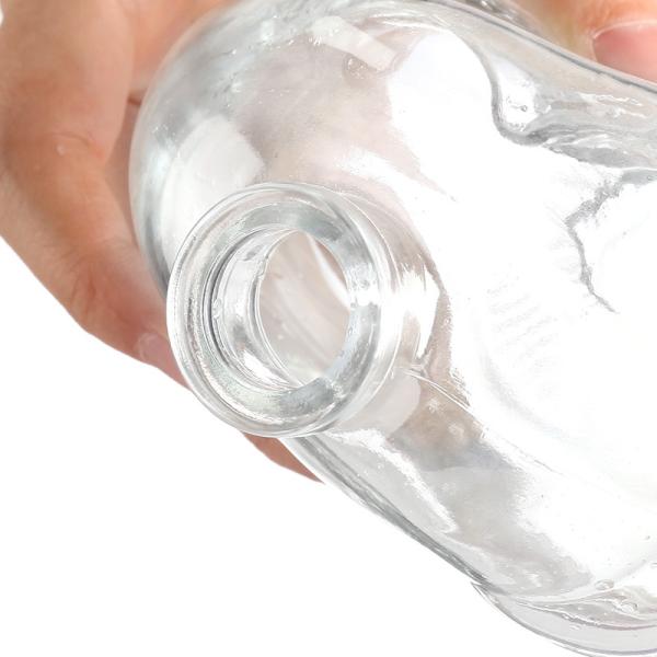 Round Shape Glass Bottle for Vodka Whisky Sherry High White 500ml 750ml