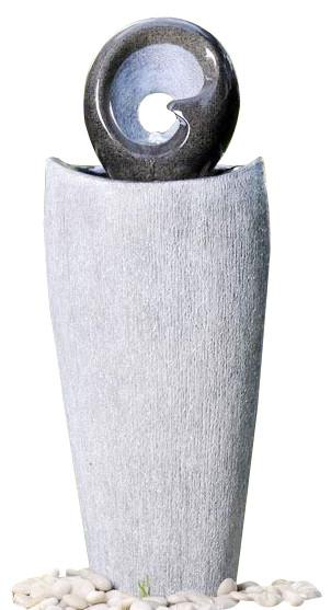 Modern Black Marble Outdoor Sphere Water Fountains For Garden