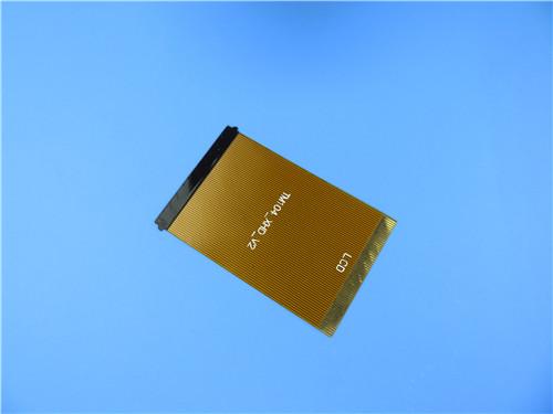Single Layer Flex PCB Built on 1oz polyimide with polyimide stiffener for LCD Connector