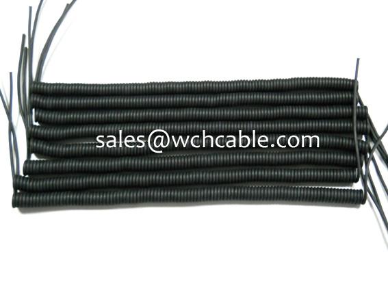 China Made UL Verified TPU Flexible Spiral Cable By High Purity Copper Conductor