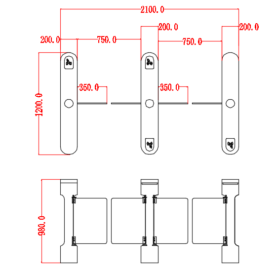 304 Stainless Steel Security Turnstile Entrance MCBF 3 Million Times Slim Waist Swing