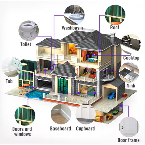 Sceaux industriels Sceaux en silicone résistant aux intempéries colle vitrée imperméable