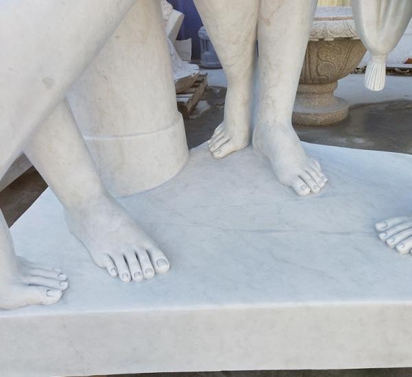 Stone carving figure sculpture white marble three lady statue ,stone carving supplier