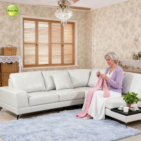 White Upholstered Modular L Shaped Sectional Sofa Oversized Left Facing 60 Inch