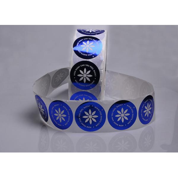 Private printed glossy PET blue gold foil stamping labels stickers