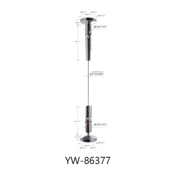 1x7 IWRC Galvanized Security Cable with D Ring Swivel Loop Eye Snap End YW86373