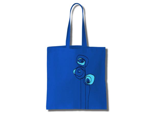 Cotton Tote Women 3 Blue Roses- Cotton Tote Bag Women by loonde GOOD price and best server