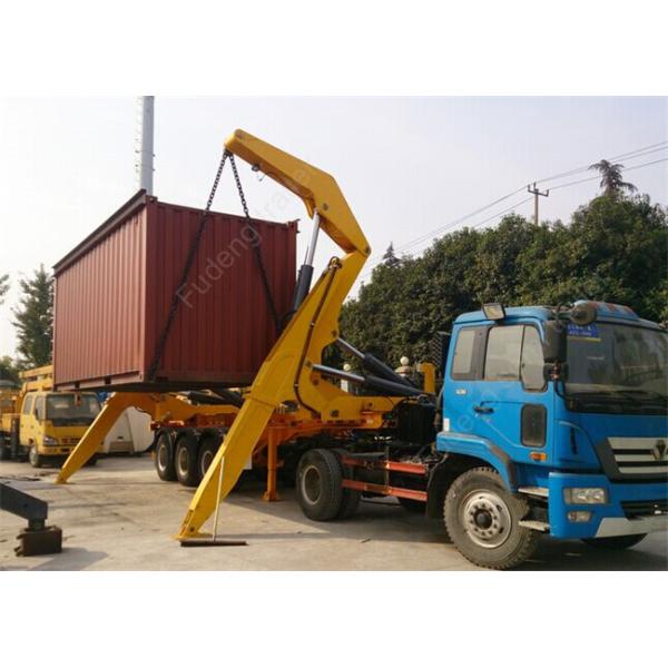 Tri Axle Side Loader Container Truck / 16-37 Ton Self Loading Container Truck 