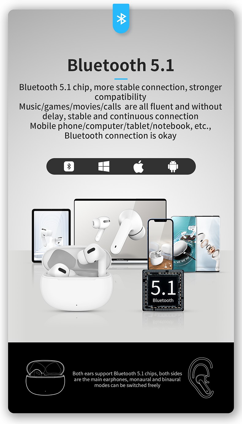 Умный спорт Earbuds наушника AD6973 10m TWS Bluetooth телефона беспроводной