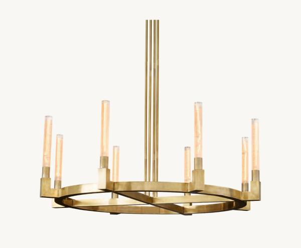 48 Brass Round Chandelier Durable Circle Glass Chandelier Customized