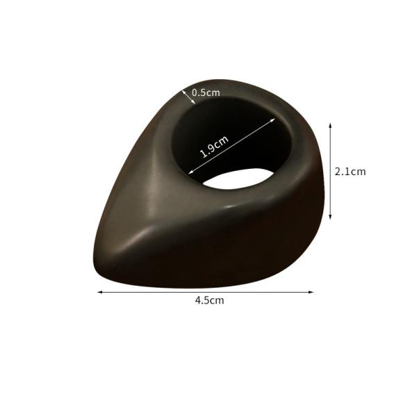 Natural Black Bian Stone Gua Sha Massage Ring for Full-body Manual Acupoint Massager Hand and Foot Meridian Massage