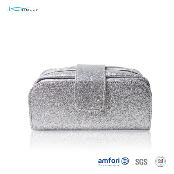 Роскошная сумка щетки макияжа PU закрытия молнии с изготовленным на заказ логотипом прессы