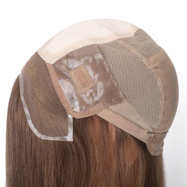 Perruques pour femmes avec ligne de cheveux naturelle, en dentelle, cheveux vierges humains, brun moyen