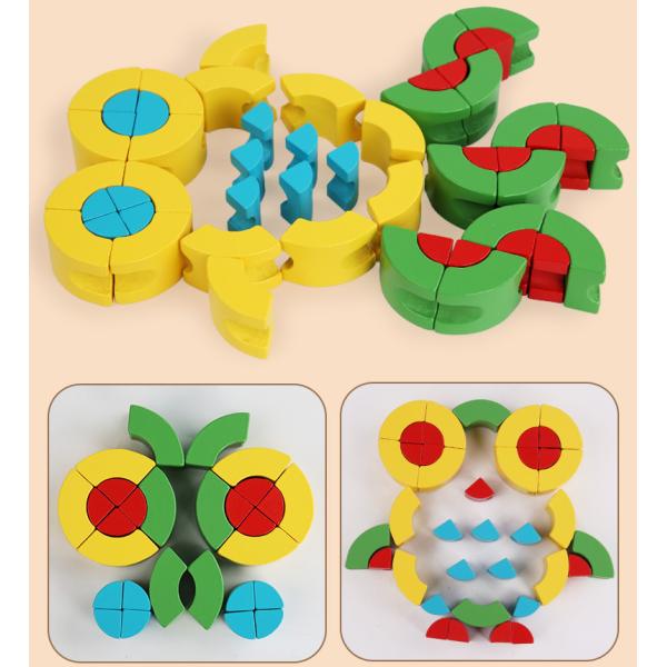 Safe Educational Montessori Preschool Toys Rainbow Blocks Stacker Non Toxic
