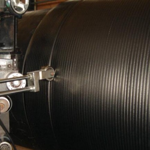 Rubber Covered Grooved Press Roll for Press Section in Paper Making Machine with Cast Steel Shaft