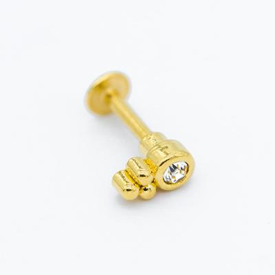 Anti oxidação clara redonda de Crystal Labret Piercing Jewelry 16ga 1.2mm