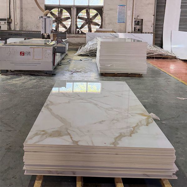 Zero Formaldehyde UV Marble Sheet Anti Mold Durable Wall Panel for Feature Walls