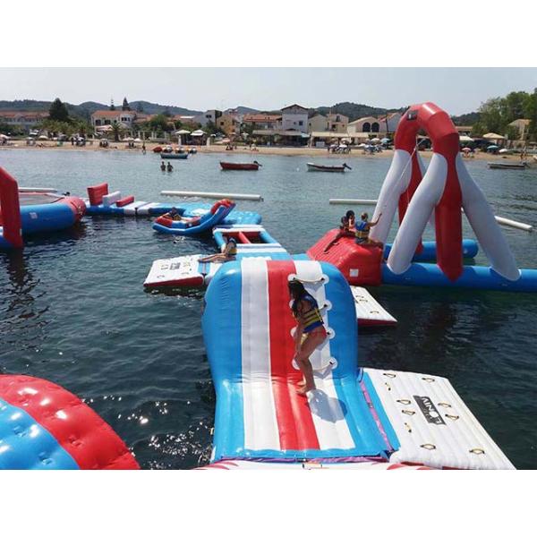 Красный и голубой раздувной парк Аква, парк спорт брезента ПВК 0.9мм раздувной