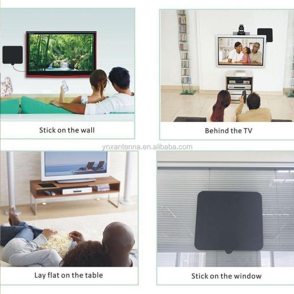 Внутренняя телевизионная антенна 50 миль Усиленный HD цифровой адаптер с IEC соединителем 30g вес