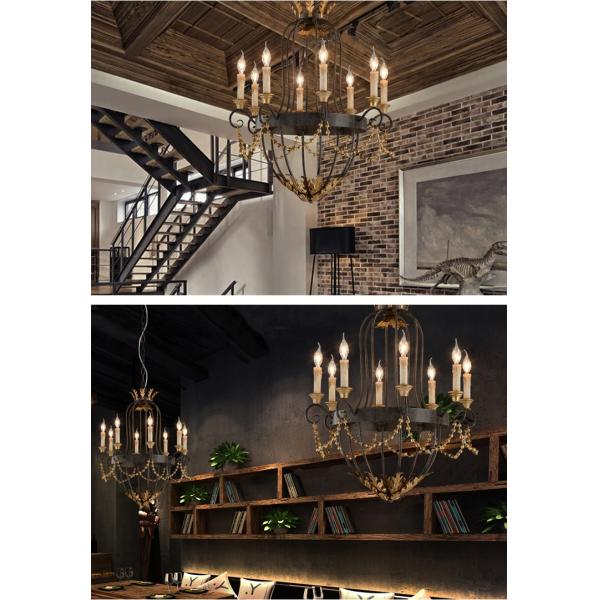 Antique french wrought iron chandelier for Indoor home hotel pendant lights (WH-CI-45)