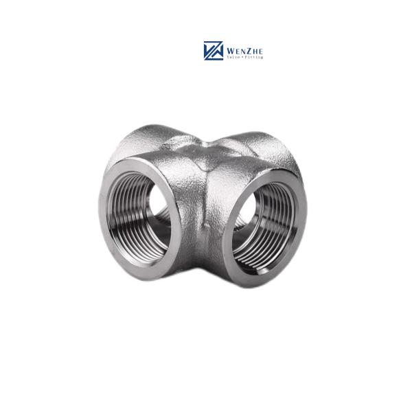304 316 316L High Pressure Forged Carbon Steel Threaded/SW Cross 1/4''-4.0'' NPT BSPT