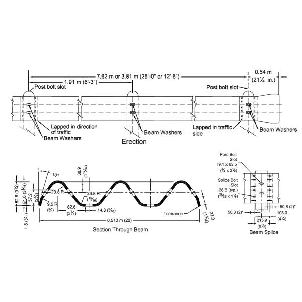 Автодорожная ограждение горячеоцинкованная сталь с использованием материала Q345 SJ345R для безопасности