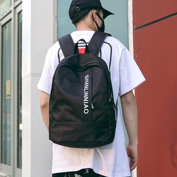 Korean version of pure color high school students backpack campus men and women cool backpack