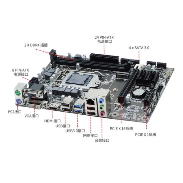Customized H310 motherboard support 8 9 generation cpu LGA-1151 DDR4 dual channels H310 mini pc main board