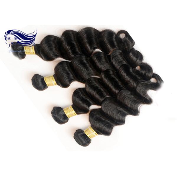 No Shedding Virgin Brazilian Hair Extensions Black Body Wavy Hair Weave