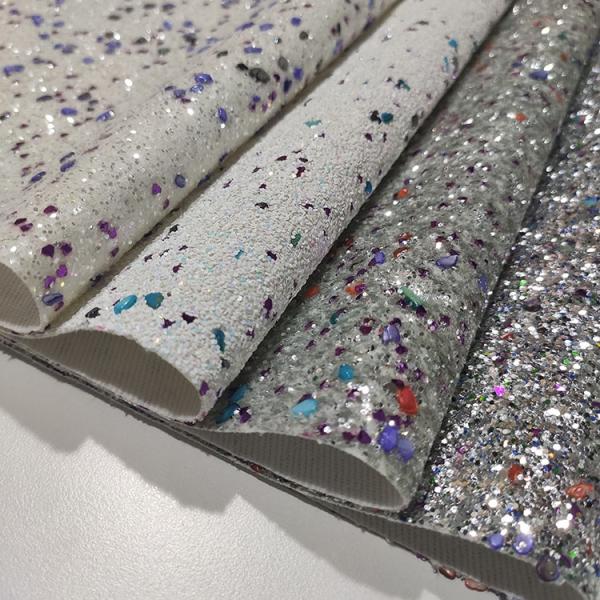 1.2mm 54/55' Fireproof PU Leather Sparkle Glitter Fabric