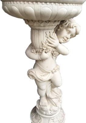 White Resin Fairy Garden Ornaments , European Style Cast Iron Flower Pots