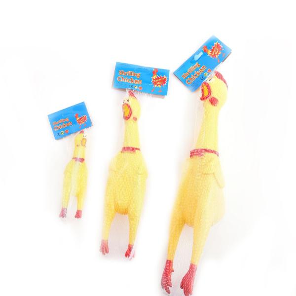 Yellow Rubber Chicken Squeaky Toys Sustainable Squeaky Chicken Dog Toys
