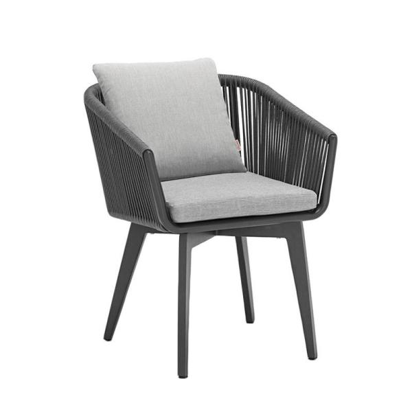 Outdoor Garden Furniture Easy-to-Wash Nordic Gray Woven Rope Chair with Modern Design